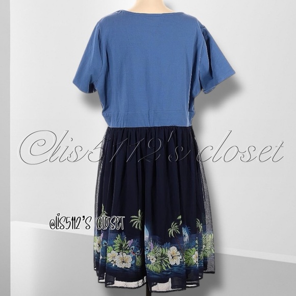 Torrid x Disney Lilo & Stitch Blue Fit & Flare Babydoll Skater Dress 2X 18 20 - Picture 7 of 16